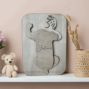 Geboorteplank baby 3D