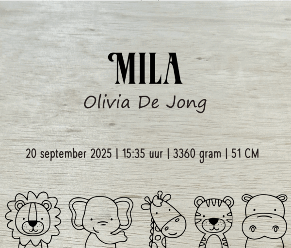 Geboortedoos | Memorybox - Dieren - Afbeelding 2